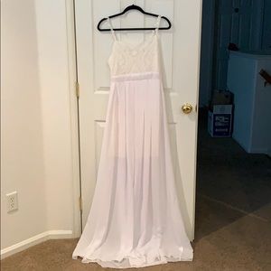 White sheer summer lace dress